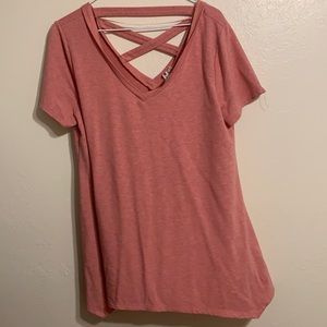 Pink v-neck Tshirt Cable & Gauge